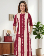 White and Rani Kurta Pant Set