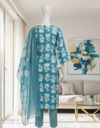 Firozi Printed Kurta Pant and Dupatta set