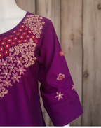Purple Raw Silk Kurta