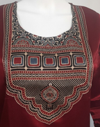 Red Mashru Silk Kurta
